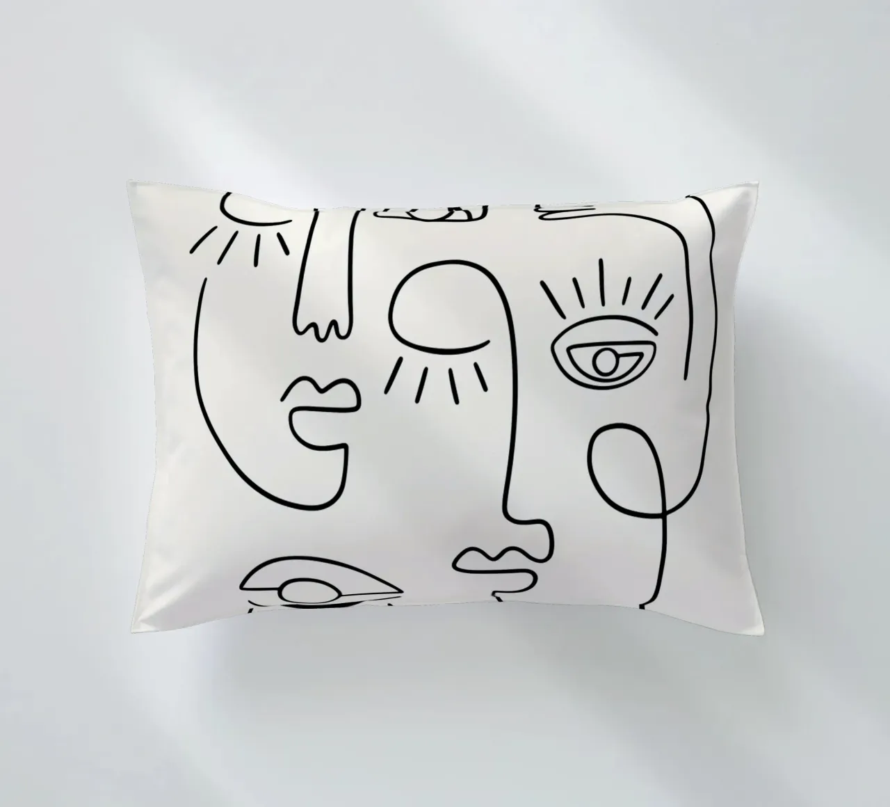 Picasso Faces Line Art Poster - Cubist Modern Gallery Print coussin de NorwesClub