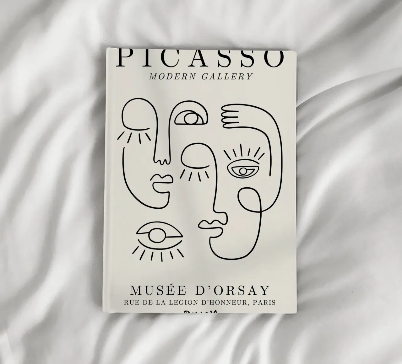 Picasso Faces Line Art Poster - Cubist Modern Gallery Print notebook by NorwesClub