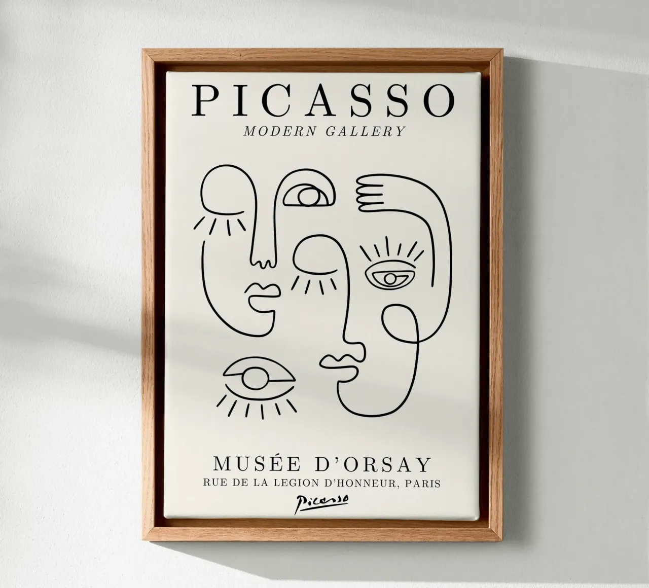 Picasso Faces Line Art Poster - Cubist Modern Gallery Print canvas by NorwesClub