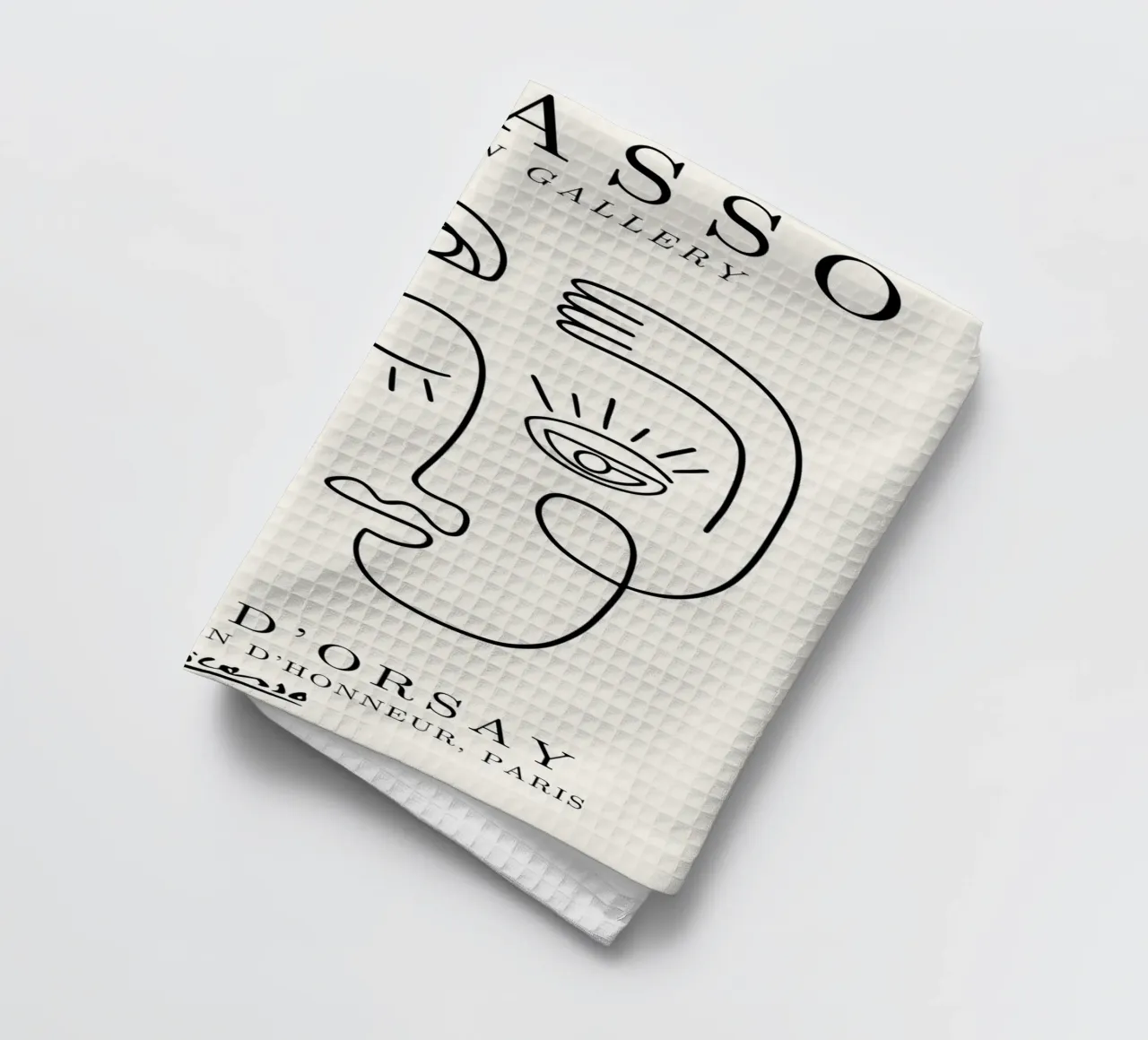 Picasso Faces Line Art Poster - Cubist Modern Gallery Print torchon de NorwesClub