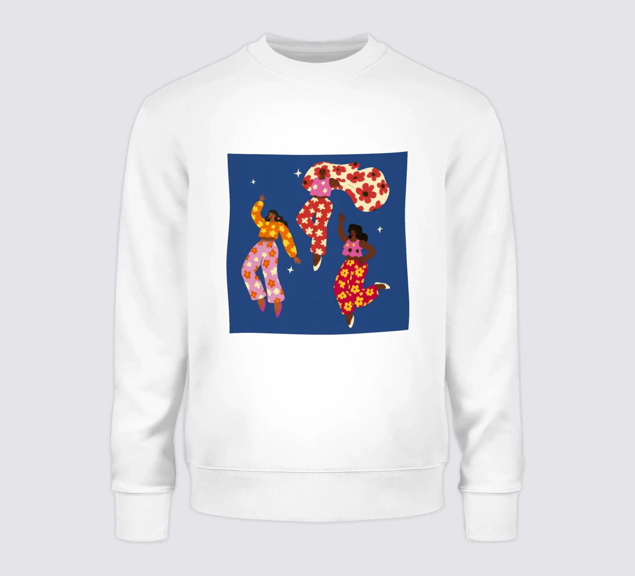 Alegre danza floral sudadera de Petal Canvas