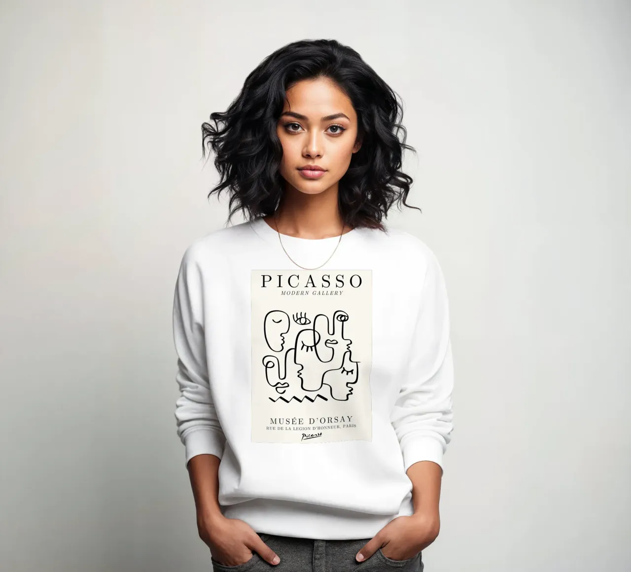 Picasso Faces Ensemble Line Art - Cubist Gallery Print Sweatshirt von NorwesClub