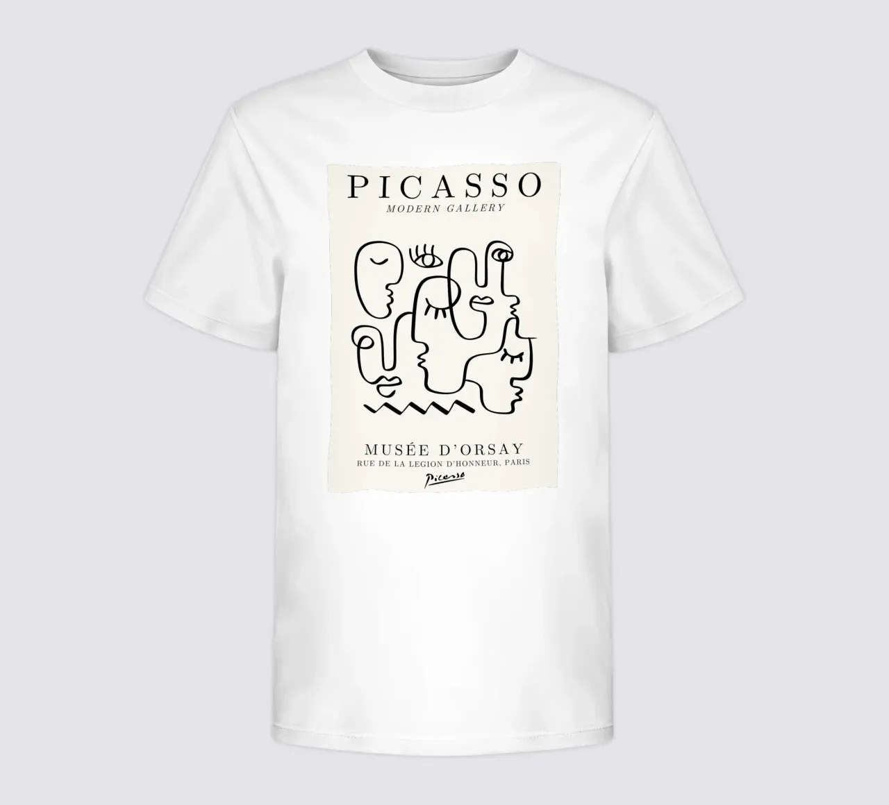Picasso Faces Ensemble Line Art - Cubist Gallery Print kids t-shirt by NorwesClub