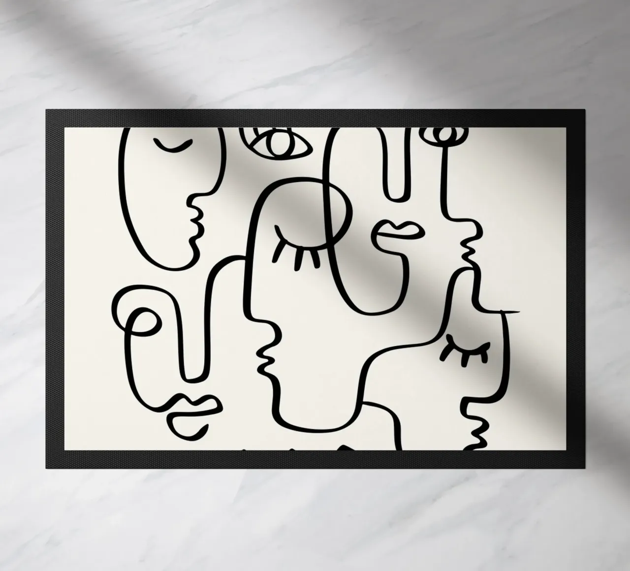 Picasso Faces Ensemble Line Art - Cubist Gallery Print felpudo de NorwesClub