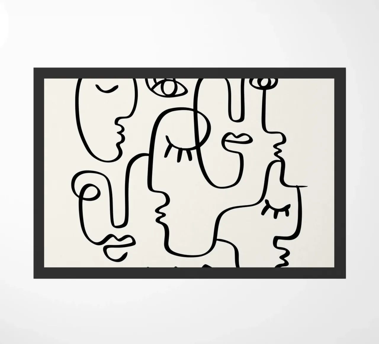 Picasso Faces Ensemble Line Art - Cubist Gallery Print felpudo de NorwesClub