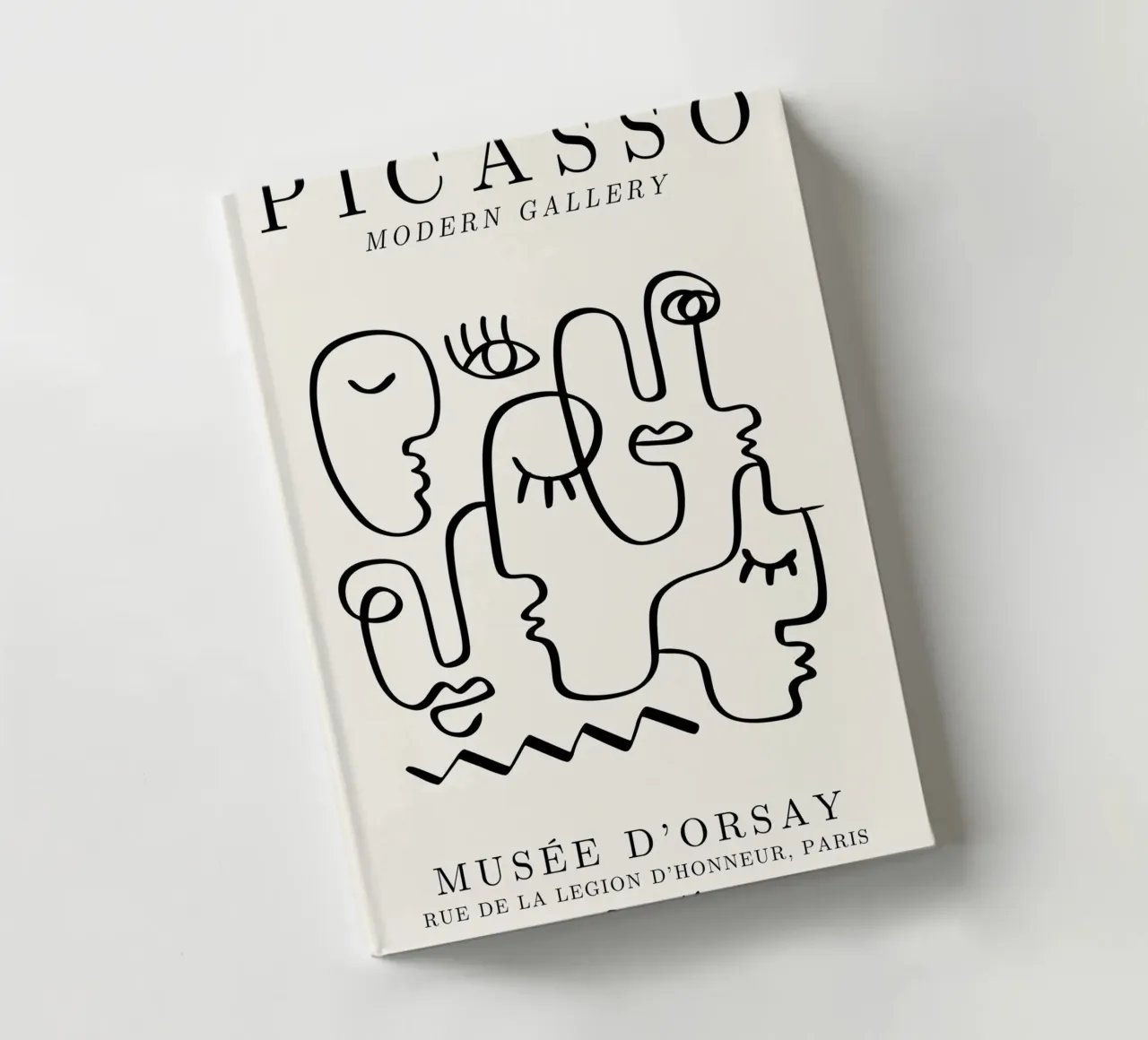 Picasso Faces Ensemble Line Art - Cubist Gallery Print carnet de notes de NorwesClub