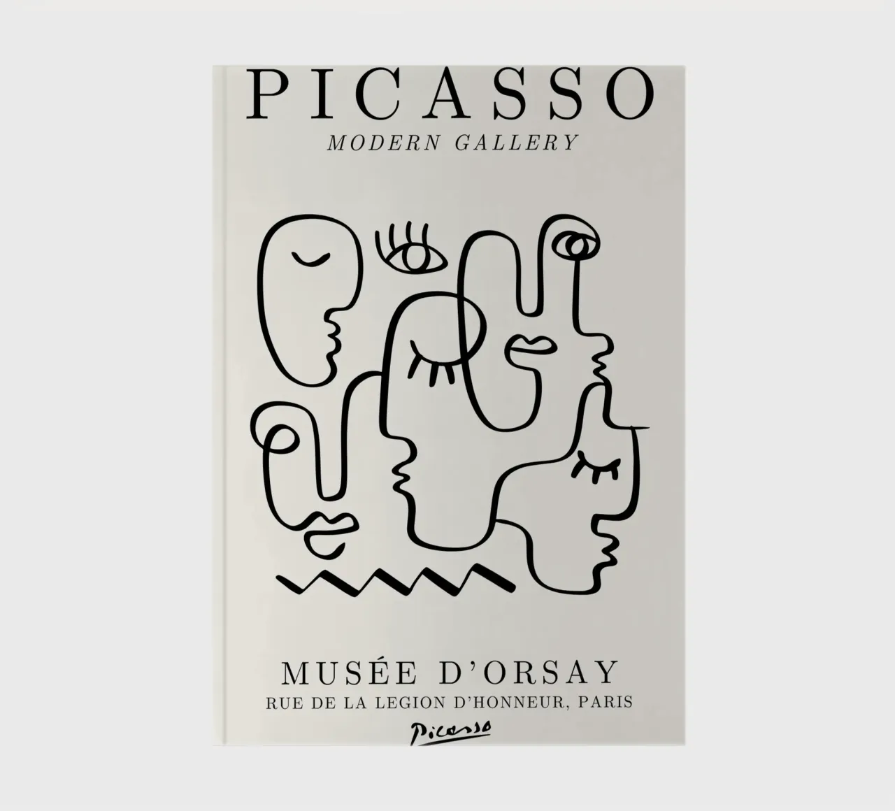 Picasso Faces Ensemble Line Art - Cubist Gallery Print notebook by NorwesClub