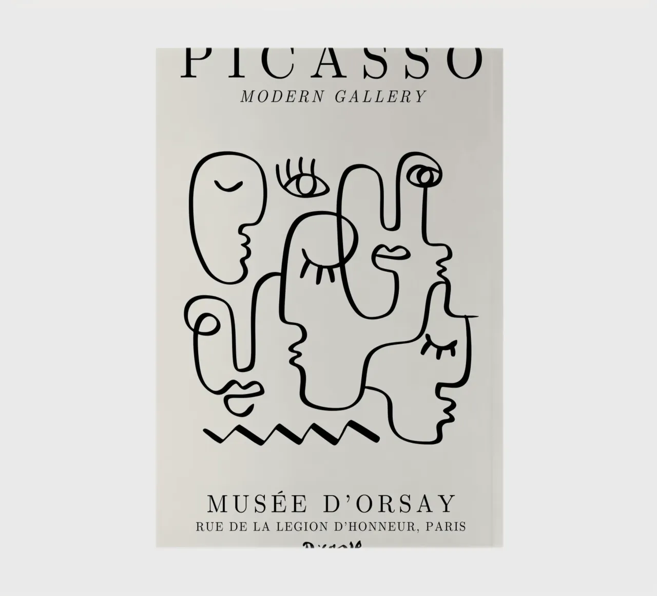 Picasso Faces Ensemble Line Art - Cubist Gallery Print notebook by NorwesClub