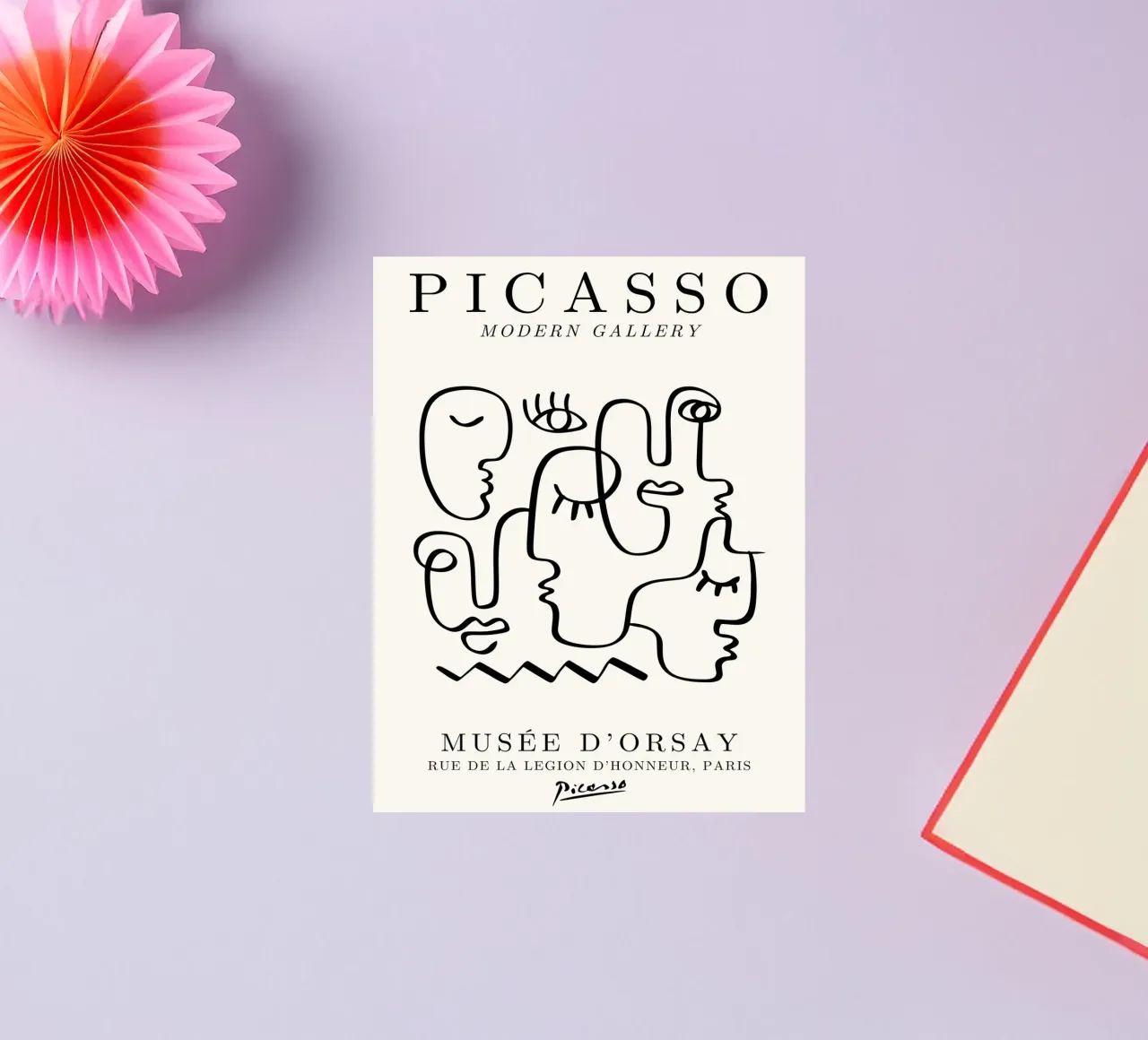 Picasso Faces Ensemble Line Art - Cubist Gallery Print pegatina de NorwesClub