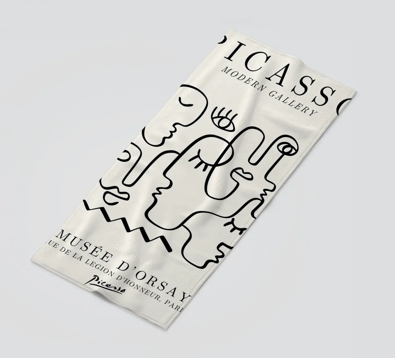 Picasso Faces Ensemble Line Art - Cubist Gallery Print toalla de playa de NorwesClub