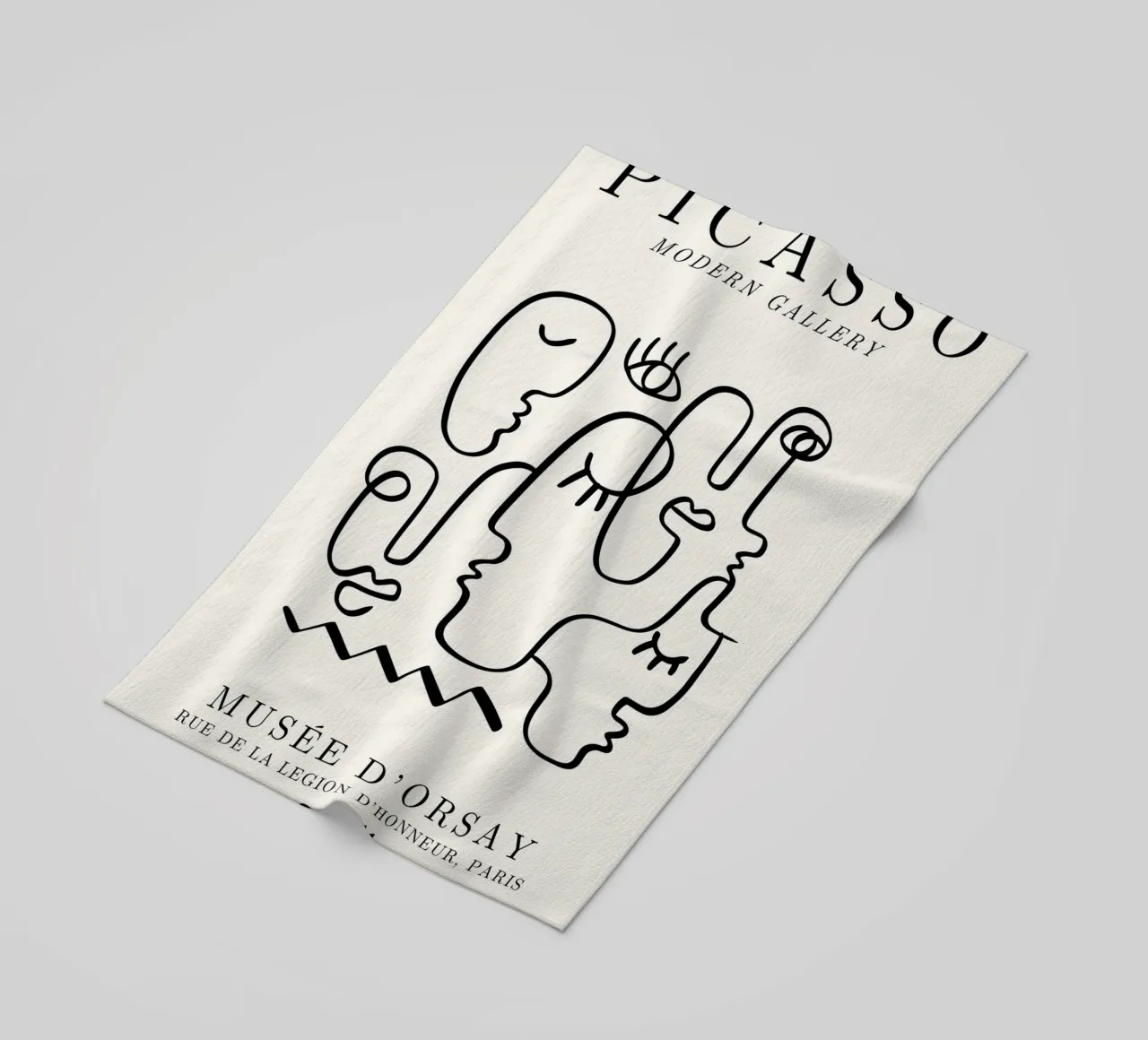 Picasso Faces Ensemble Line Art - Cubist Gallery Print toalla de playa de NorwesClub