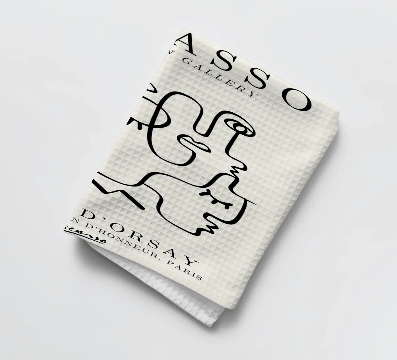 Picasso Faces Ensemble Line Art - Cubist Gallery Print torchon de NorwesClub