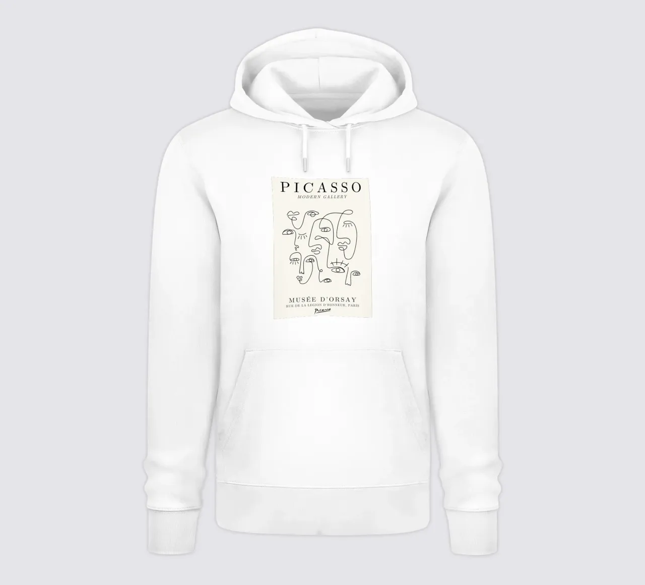 Picasso Abstracto Caras Multitud - Cubista Line Art Cartel sudadera con capucha de NorwesClub