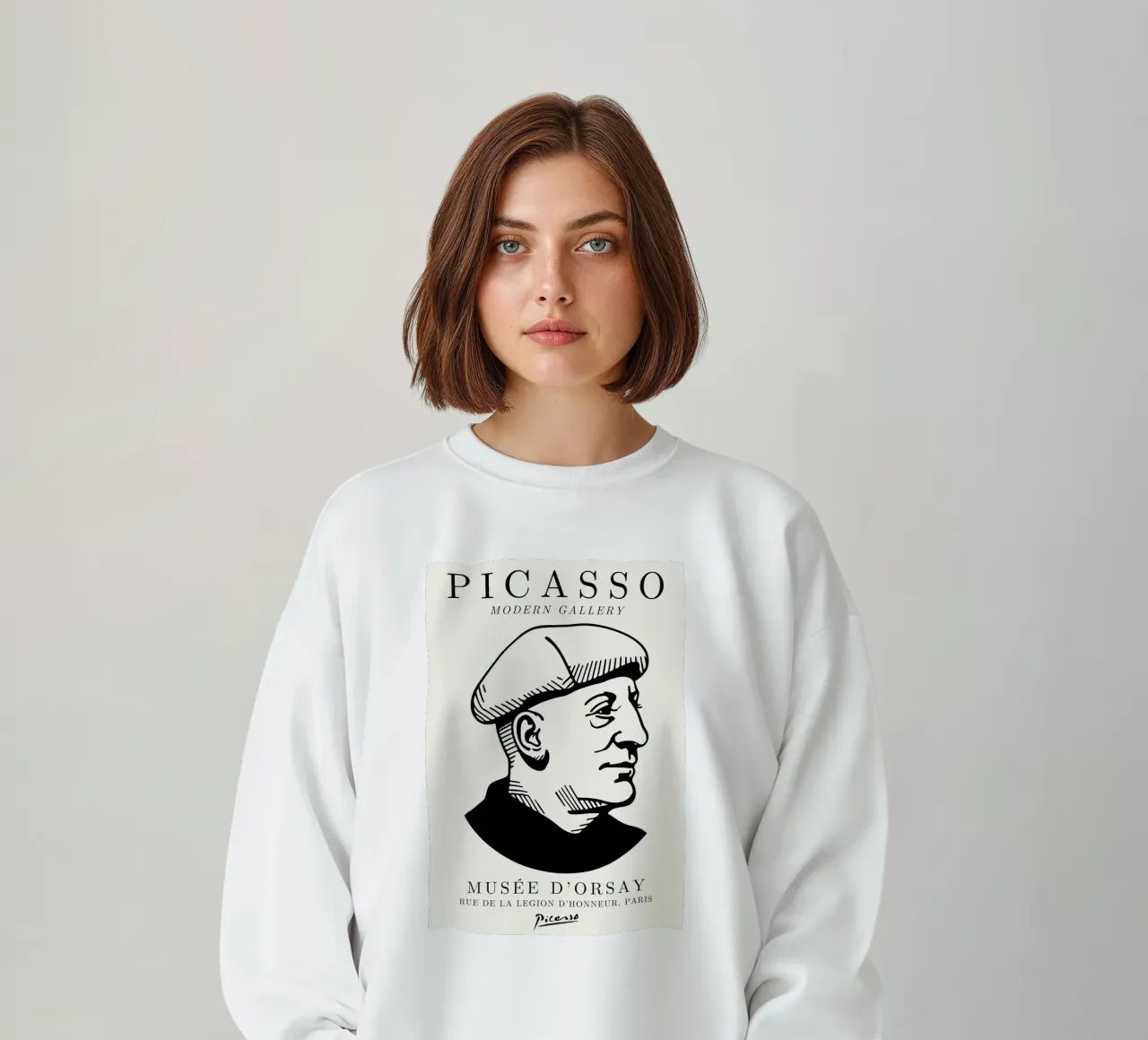 Picasso Self-Portrait Beret - Modernist Gallery Art Print sweatshirt by NorwesClub