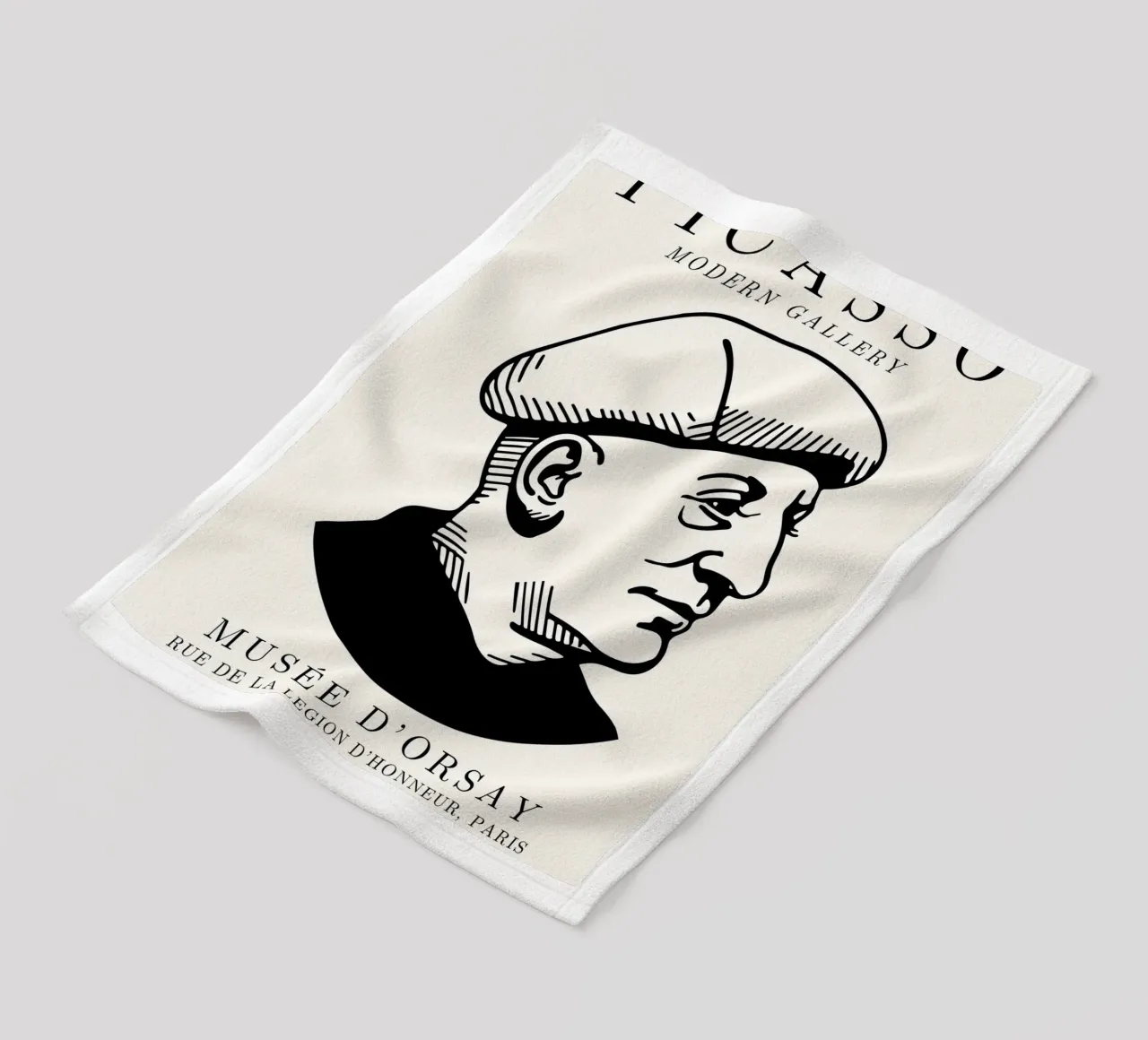 Picasso Self-Portrait Beret - Modernist Gallery Art Print fleece blanket by NorwesClub