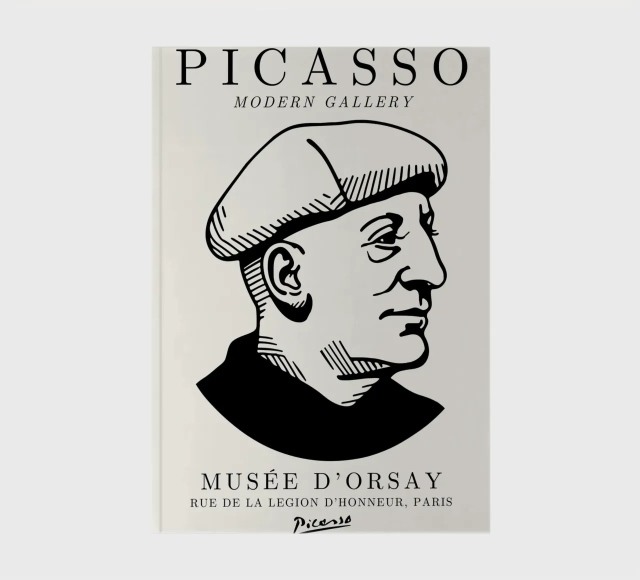 Picasso Self-Portrait Beret - Modernist Gallery Art Print notebook by NorwesClub