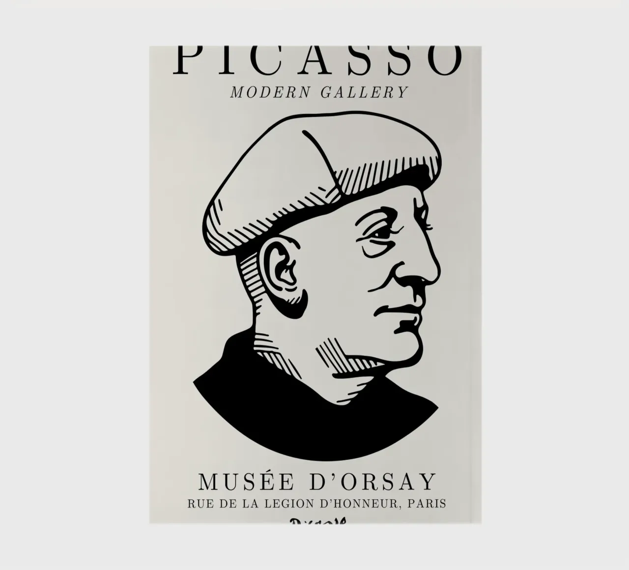 Picasso Self-Portrait Beret - Modernist Gallery Art Print notebook by NorwesClub
