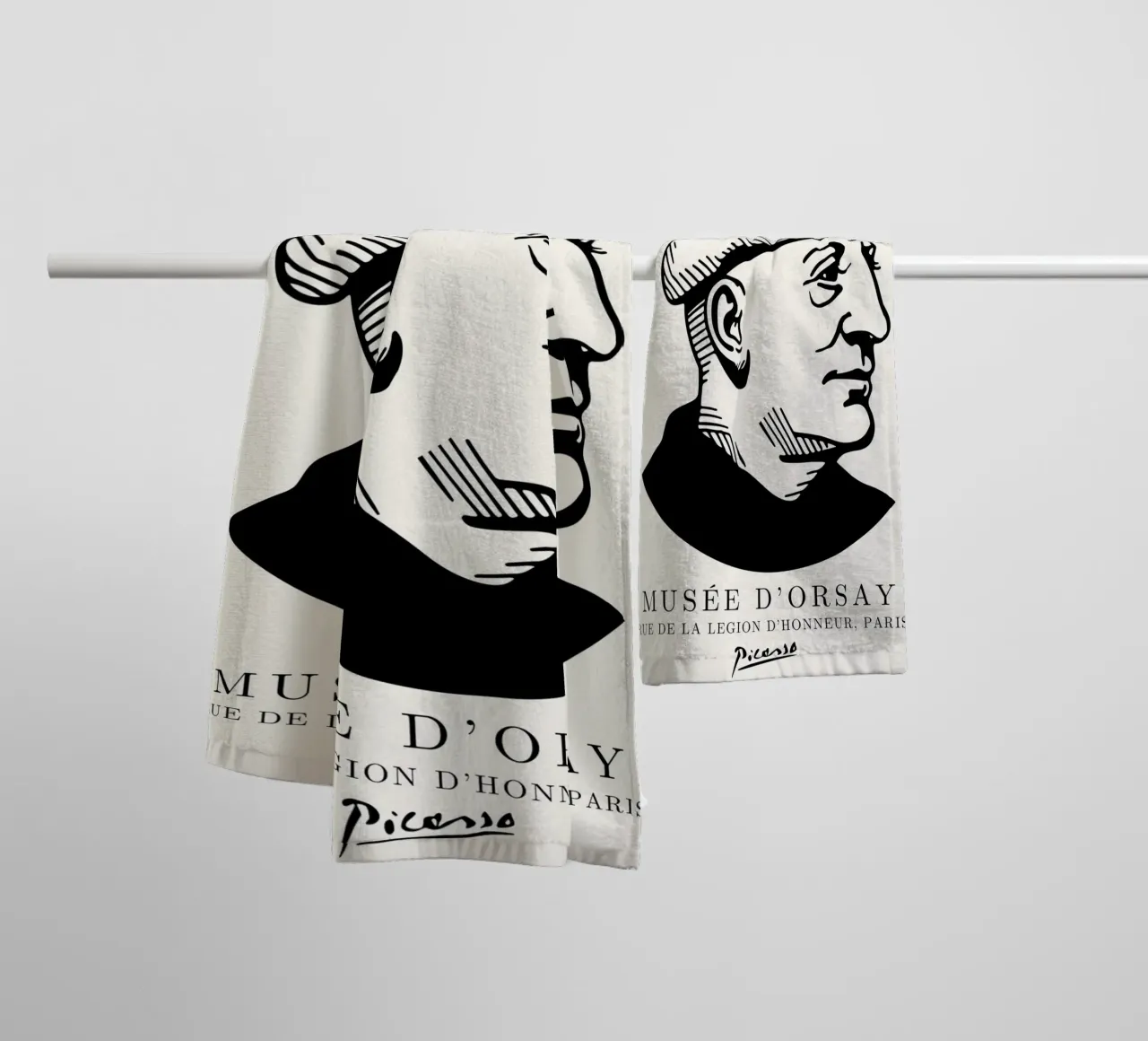 Picasso Self-Portrait Beret - Modernist Gallery Art Print towel by NorwesClub