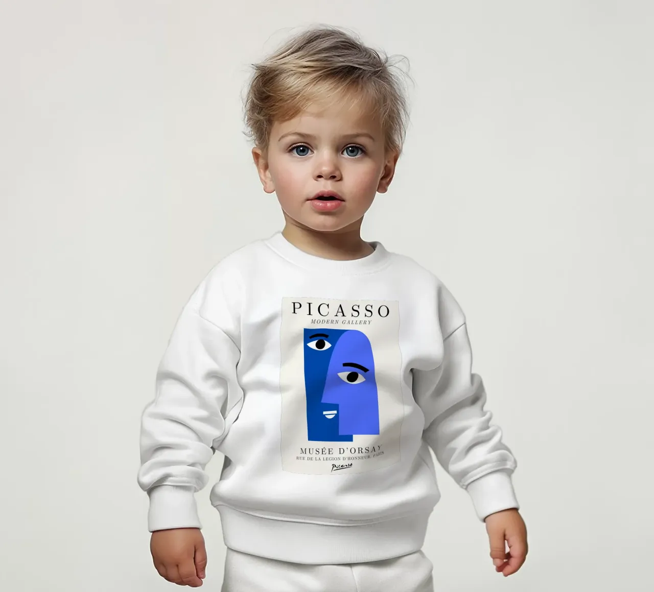 Picasso Blue Face Portrait - Cubist Modern Gallery Print baby sweatshirt by NorwesClub