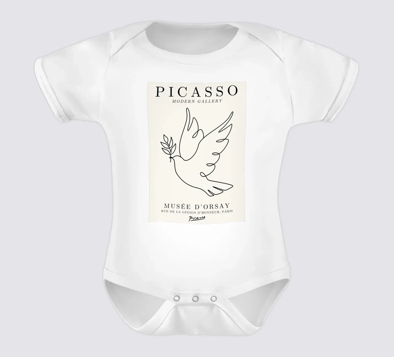 Picasso Peace Dove Stampa d'arte moderna | Decorazioni murali minimaliste body neonato maniche corte da NorwesClub