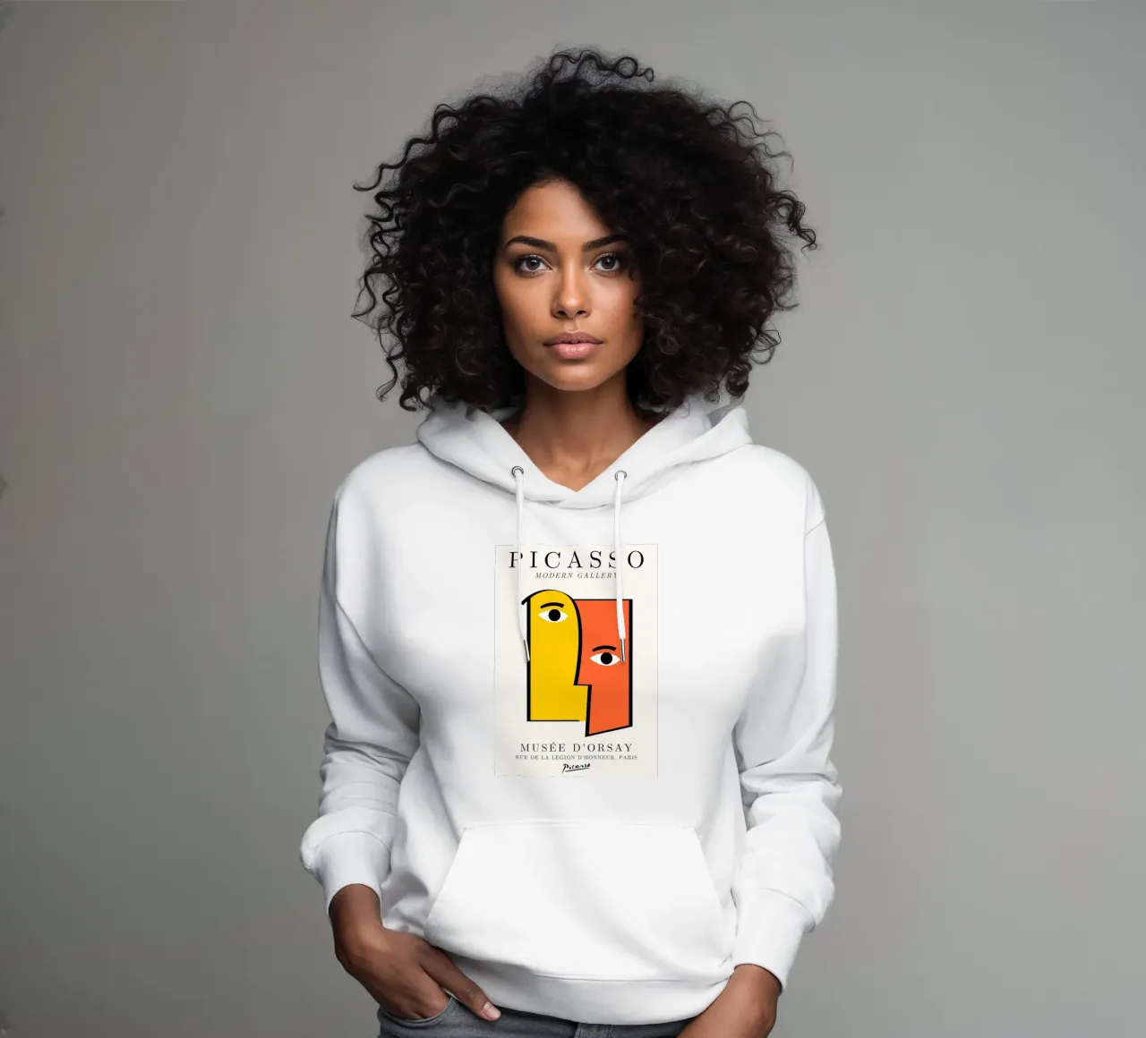 Picasso Cubist Faces Abstract Print | Modern Gallery Wall Ar felpa con cappuccio da NorwesClub