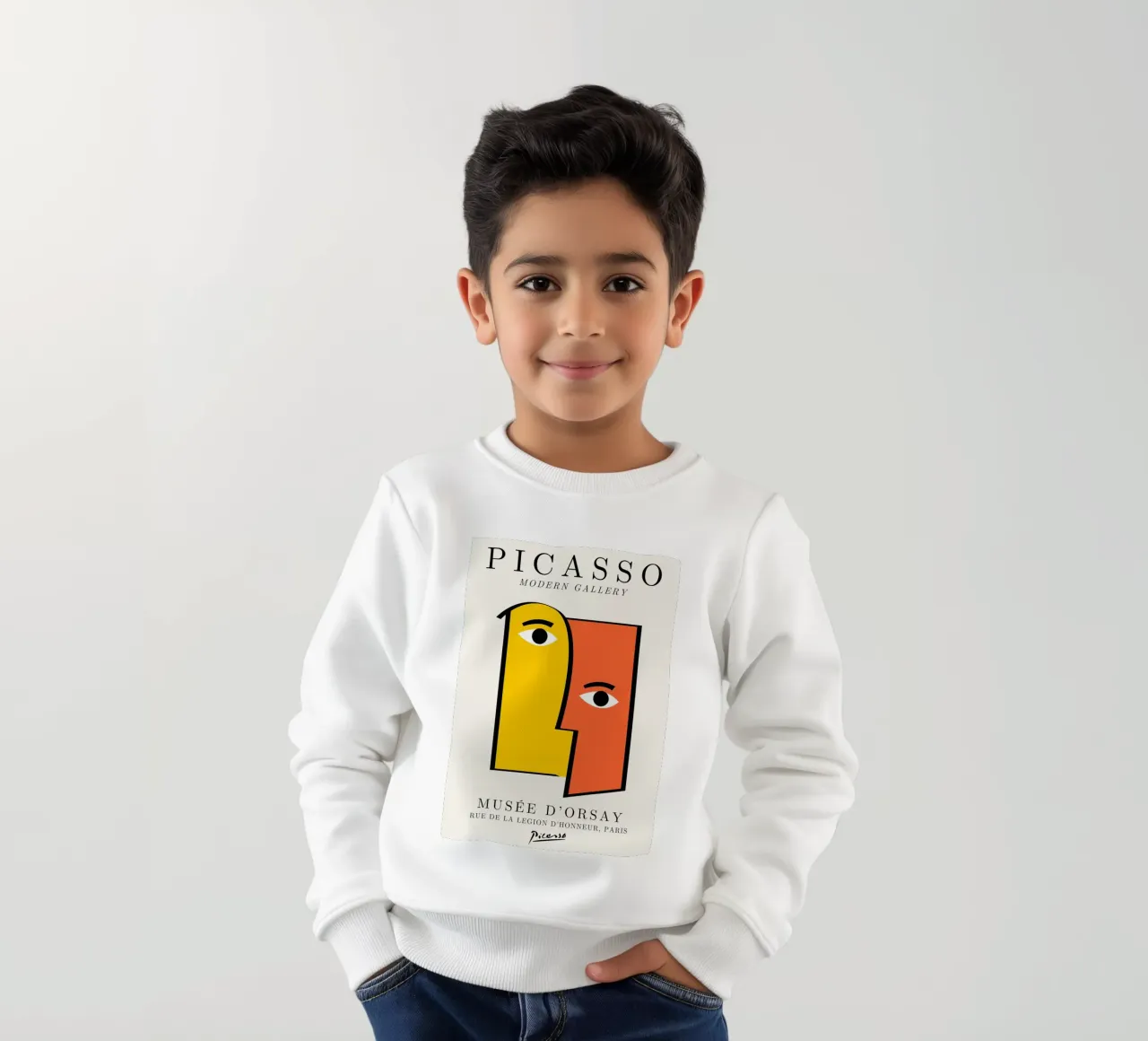 Picasso Cubist Faces Abstract Print | Modern Gallery Wall Ar felpa bambino da NorwesClub