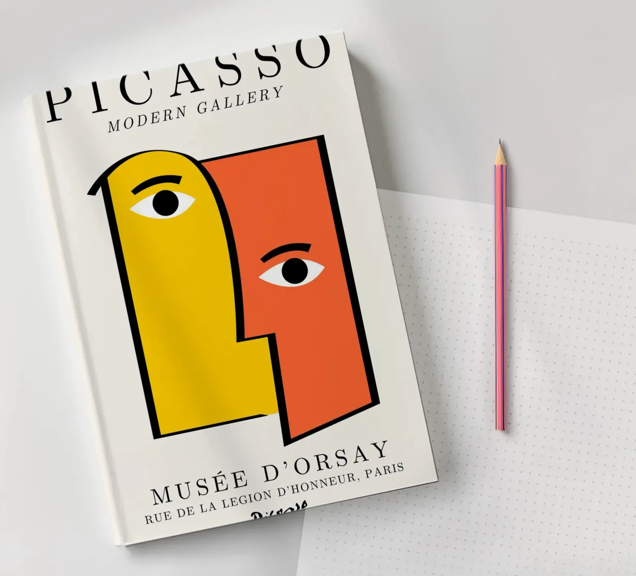 Picasso Cubist Faces Abstract Print | Modern Gallery Wall Ar notebook by NorwesClub