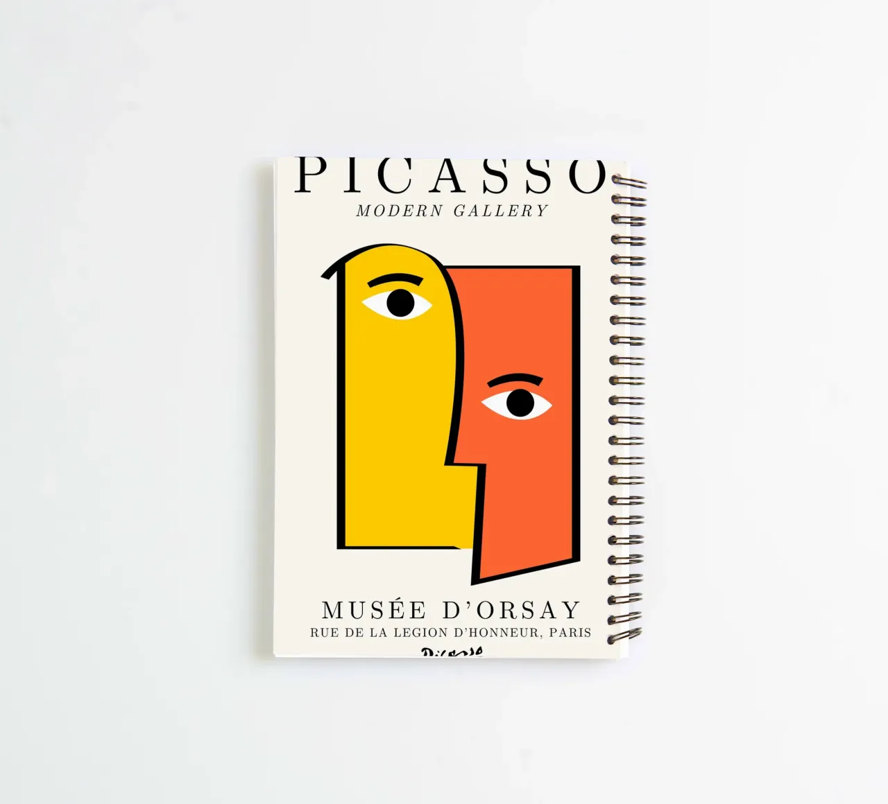 Picasso Cubist Faces Abstract Print | Modern Gallery Wall Ar spiral notebook by NorwesClub
