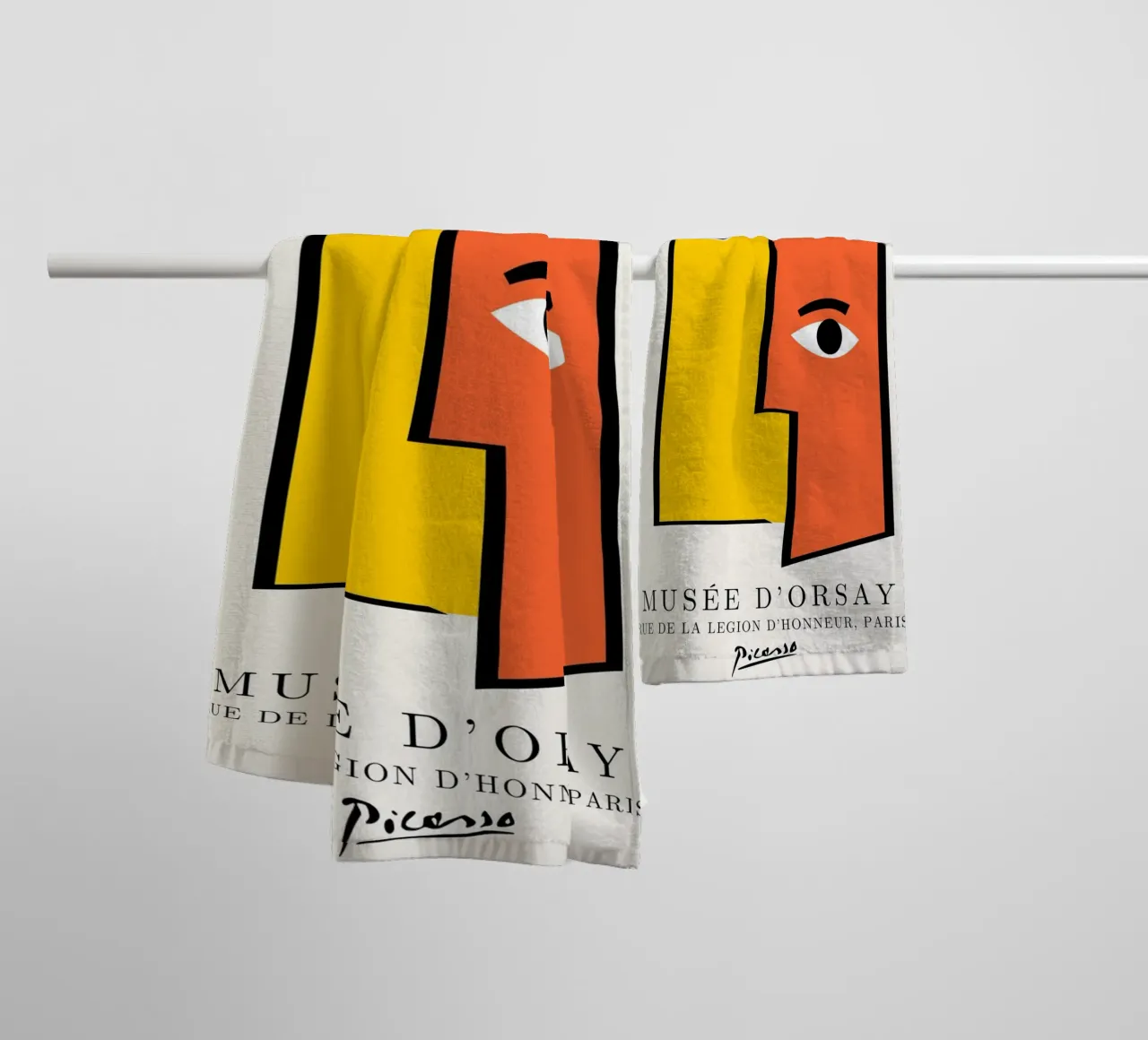 Picasso Cubist Faces Abstract Print | Modern Gallery Wall Ar asciugamano da bagno da NorwesClub