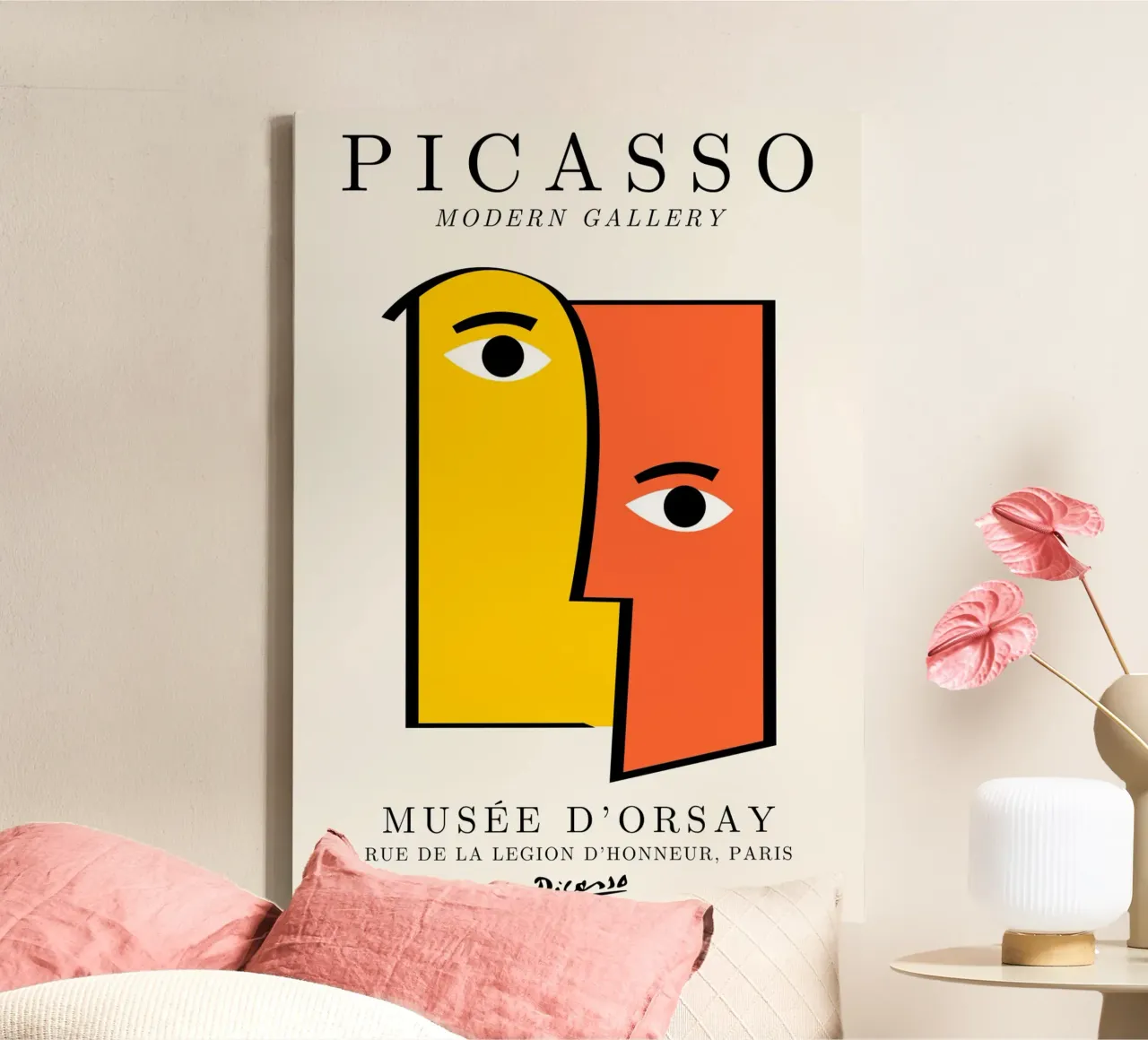 Picasso Cubist Faces Abstract Print | Modern Gallery Wall Ar tela da NorwesClub