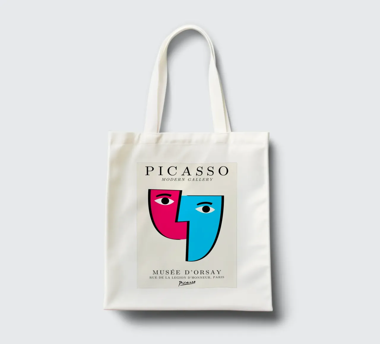 Picasso Cubist Masks Abstract Art Print | Pop Art Faces Tren tote bag by NorwesClub