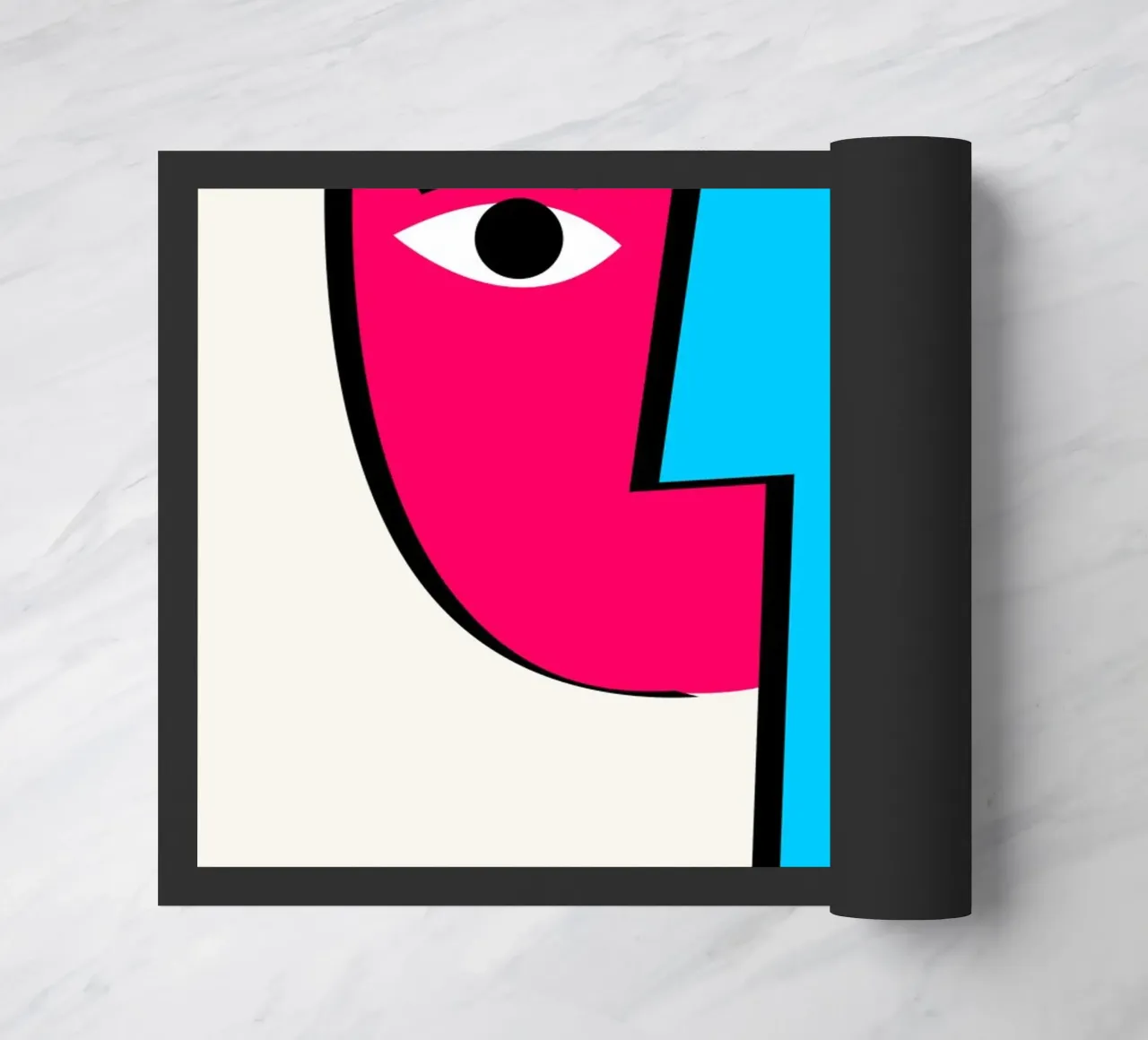 Picasso Cubist Masks Abstract Art Print | Pop Art Faces Tren felpudo de NorwesClub