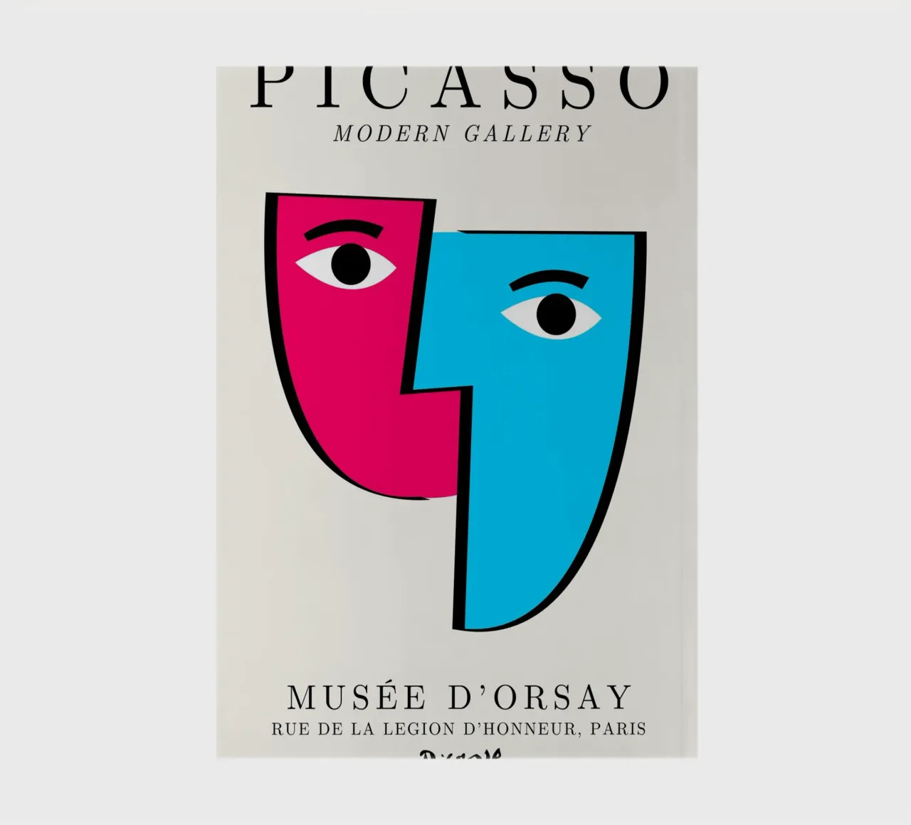 Picasso Cubist Masks Abstract Art Print | Pop Art Faces Tren notebook by NorwesClub