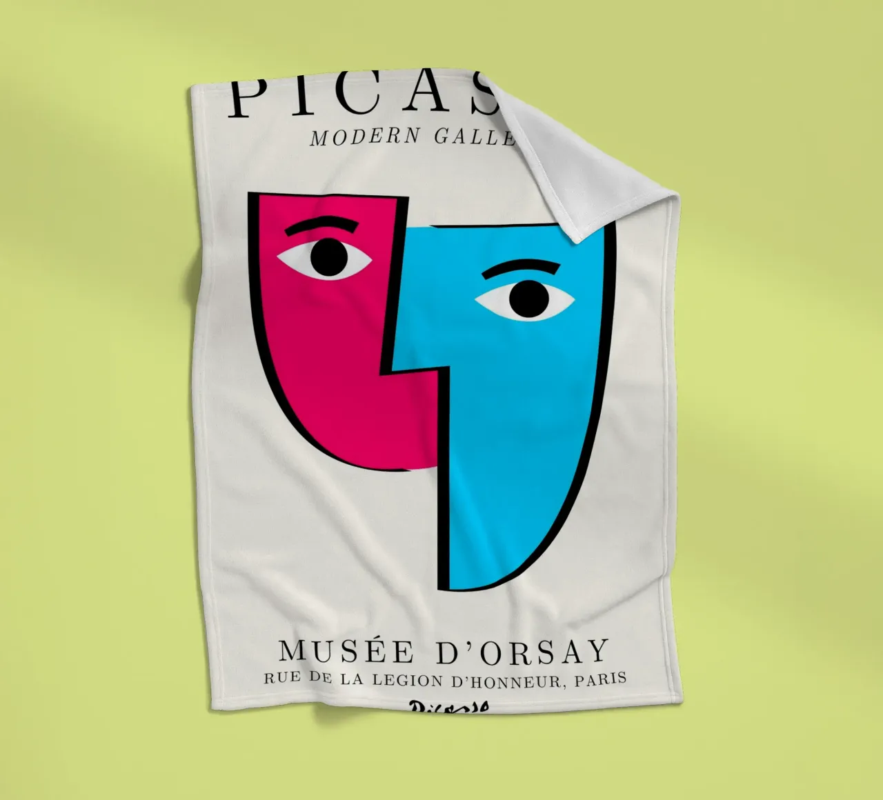 Picasso Cubist Masks Abstract Art Print | Pop Art Faces Tren fleece blanket by NorwesClub