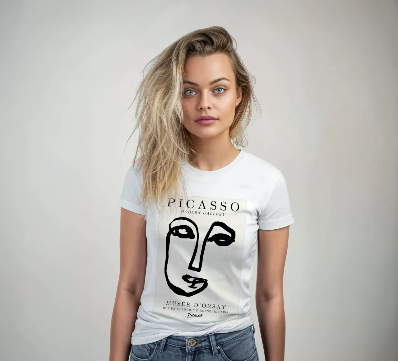 Picasso Abstract Face Line Art Print | Minimalist Modern Gal camiseta de mujer de NorwesClub