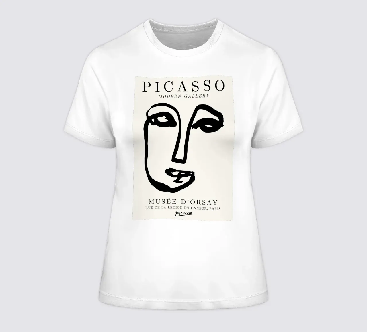 Picasso Abstract Face Line Art Print | Minimalist Modern Gal camiseta de mujer de NorwesClub