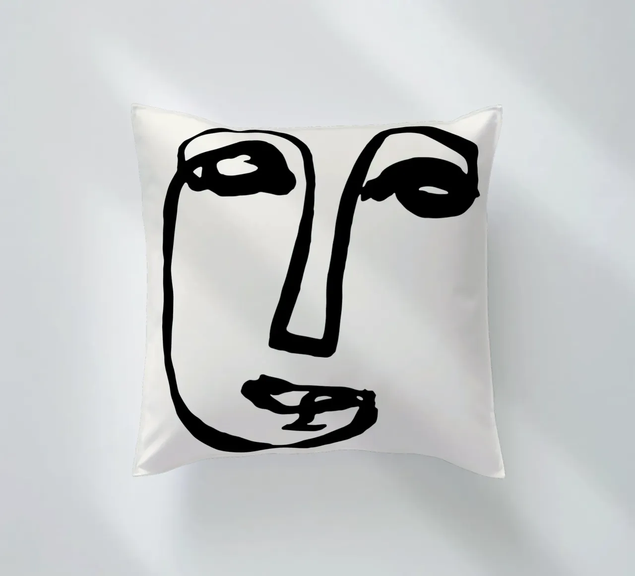 Picasso Abstract Face Line Art Print | Minimalist Modern Gal decorative cushion by NorwesClub