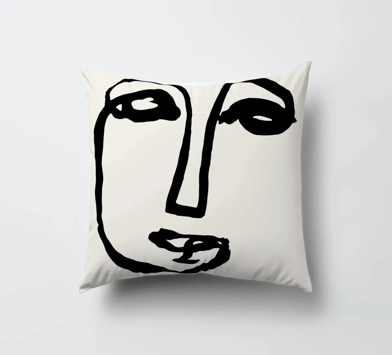 Picasso Abstract Face Line Art Print | Minimalist Modern Gal decorative cushion by NorwesClub