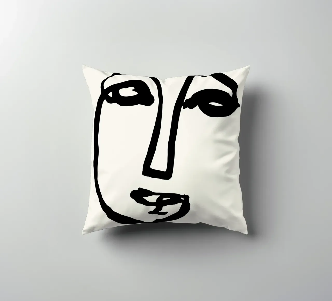 Picasso Abstract Face Line Art Print | Minimalist Modern Gal decorative cushion by NorwesClub