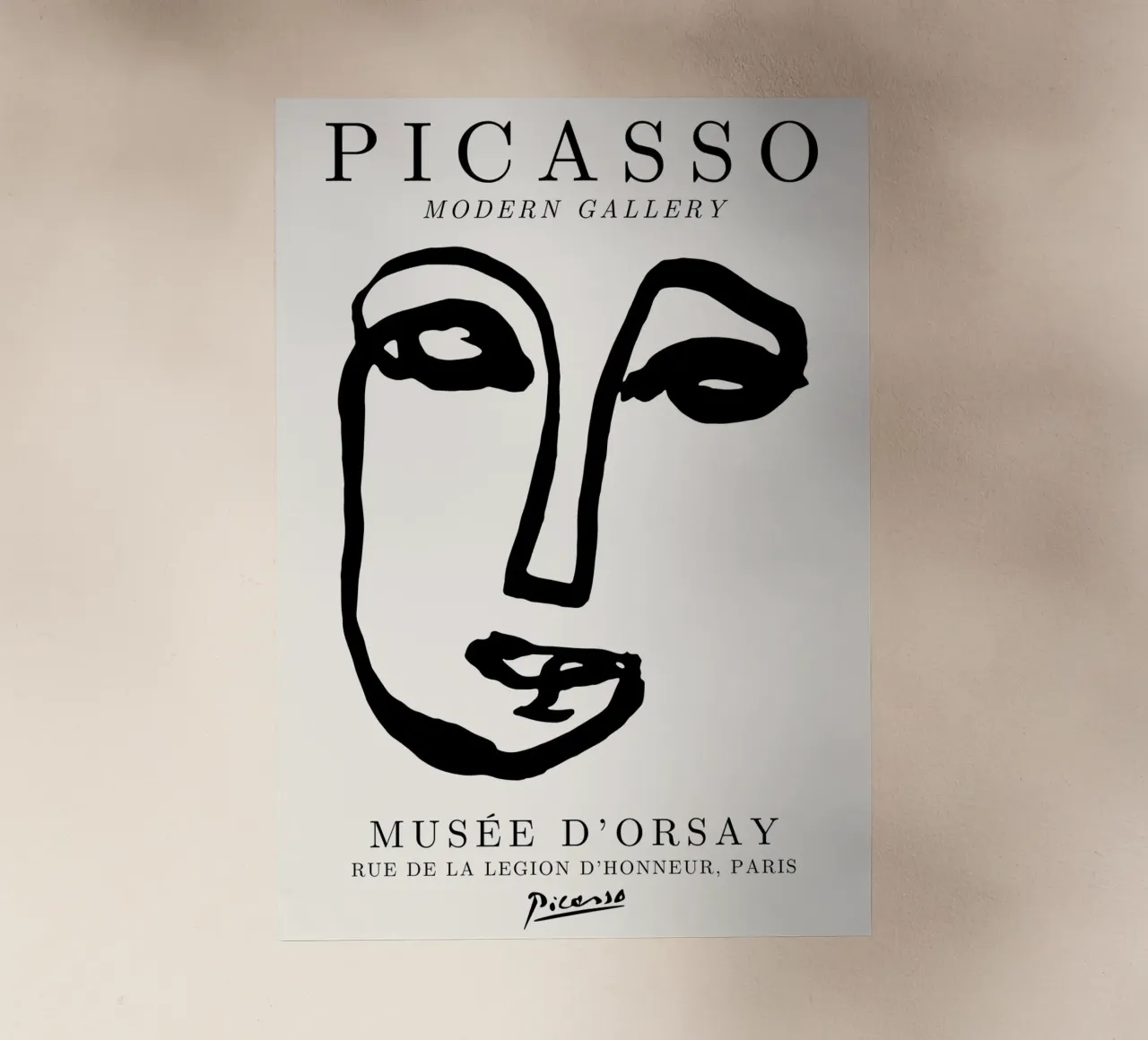 Picasso Abstract Face Line Art Print | Minimalist Modern Gal lámina retroiluminada de NorwesClub