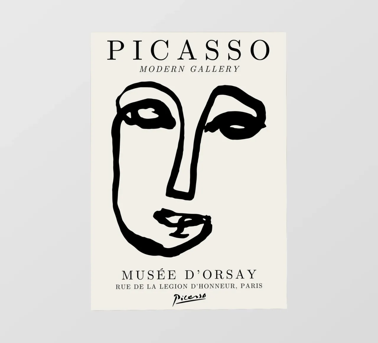 Picasso Abstract Face Line Art Print | Minimalist Modern Gal lonas publicitarias de NorwesClub