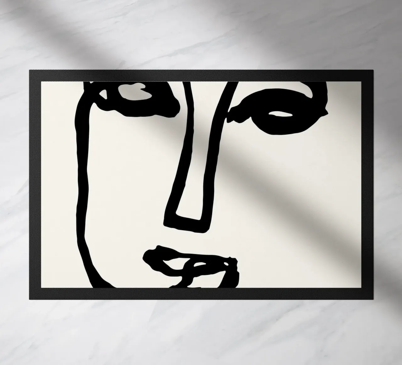 Picasso Abstract Face Line Art Print | Minimalist Modern Gal felpudo de NorwesClub