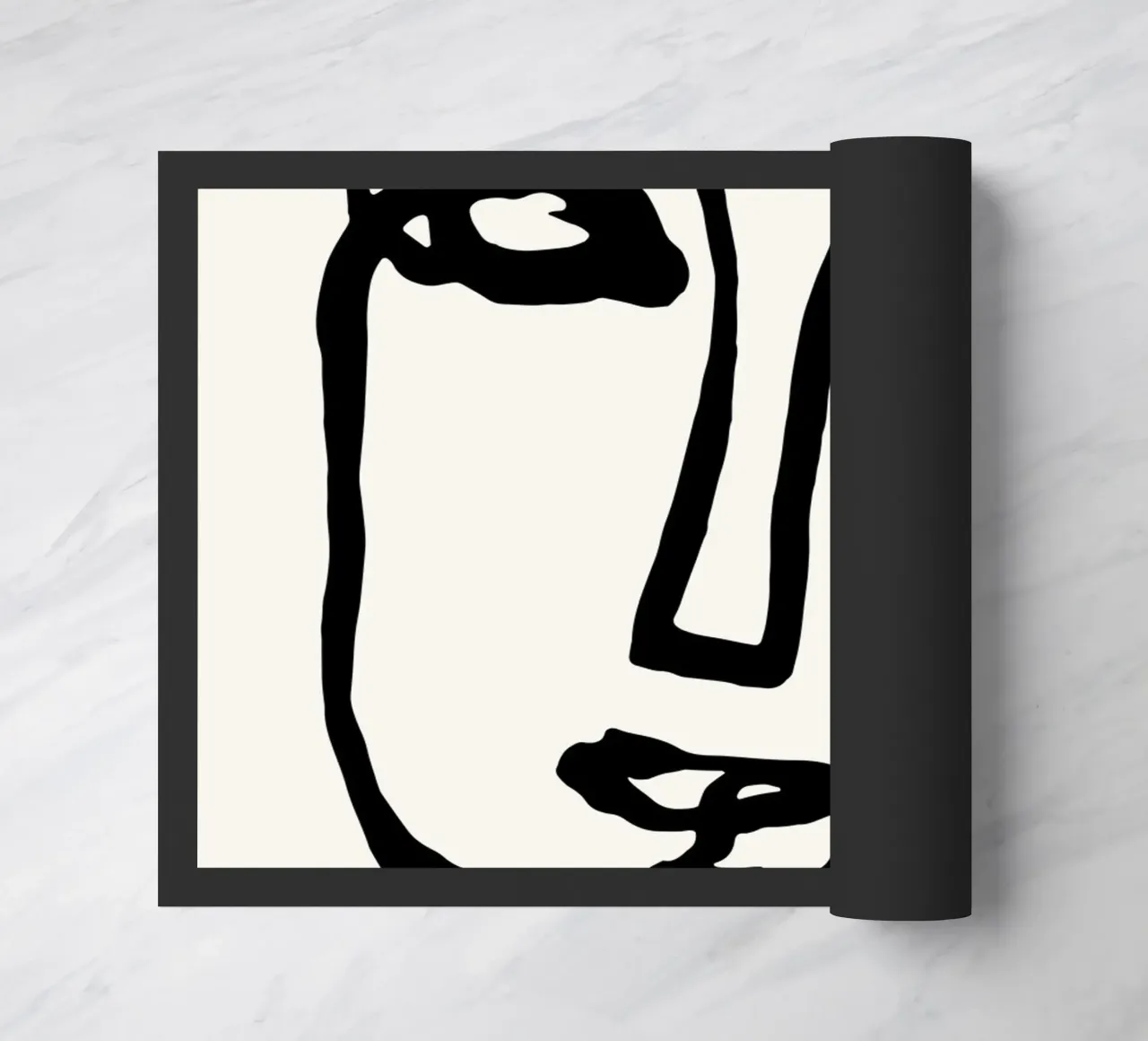 Picasso Abstract Face Line Art Print | Minimalist Modern Gal felpudo de NorwesClub