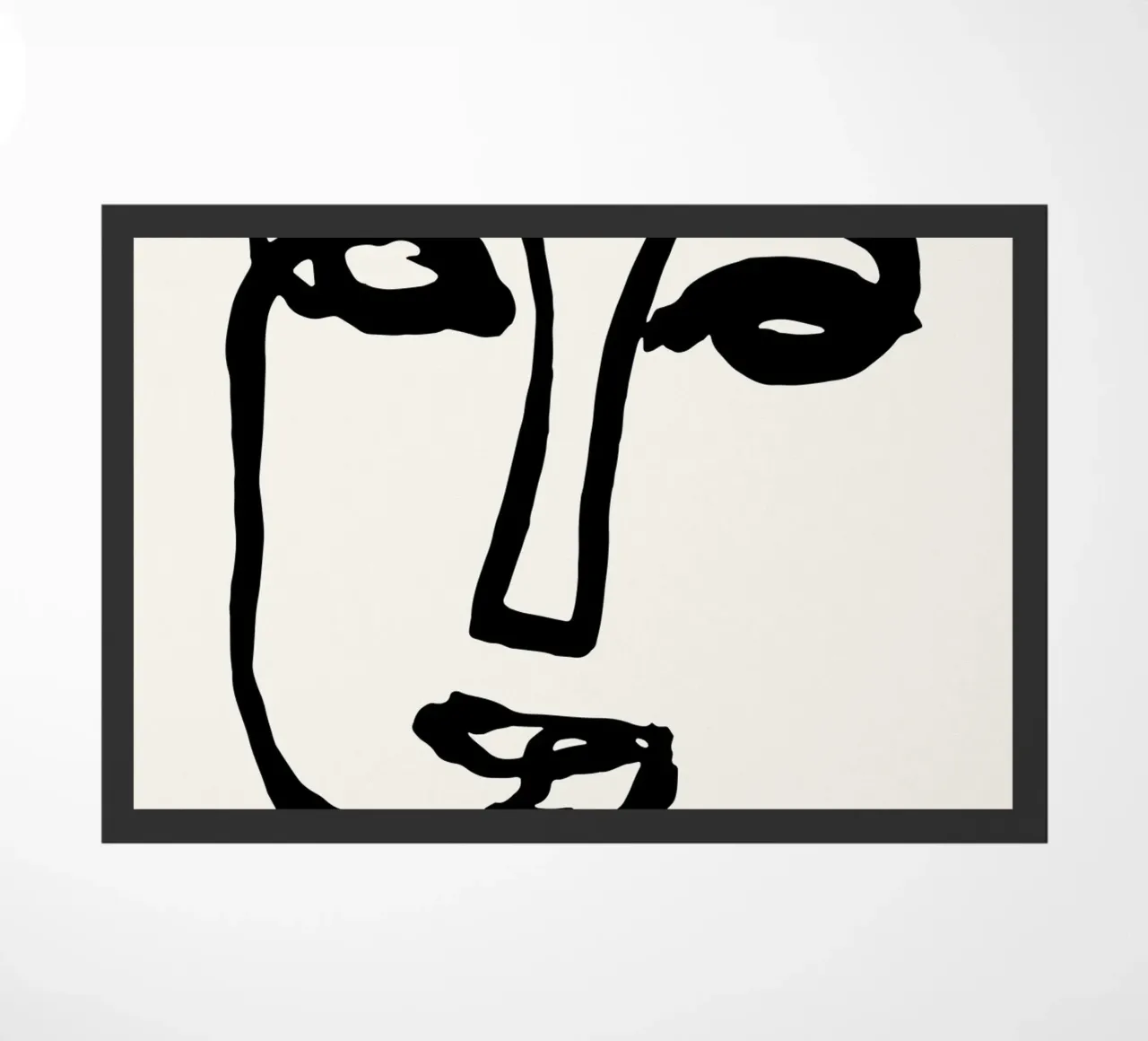 Picasso Abstract Face Line Art Print | Minimalist Modern Gal felpudo de NorwesClub