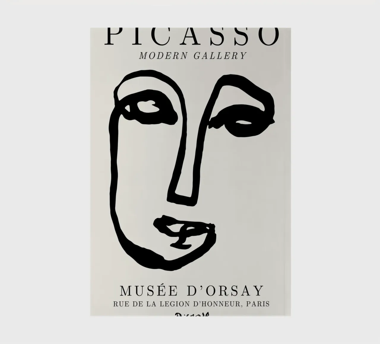 Picasso Abstract Face Line Art Print | Minimalist Modern Gal notebook by NorwesClub