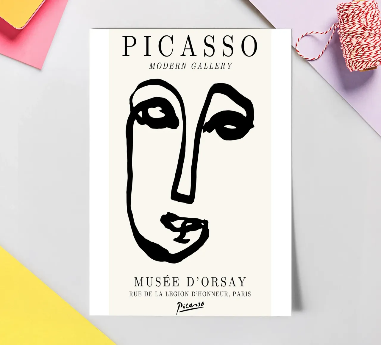 Picasso Abstract Face Line Art Print | Minimalist Modern Gal sticker sheet by NorwesClub