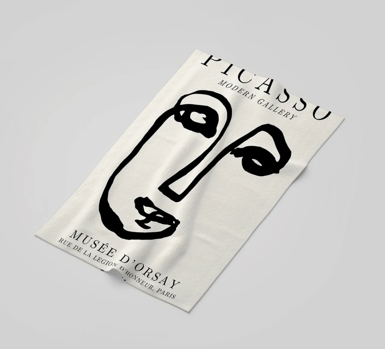 Picasso Abstract Face Line Art Print | Minimalist Modern Gal toalla de playa de NorwesClub