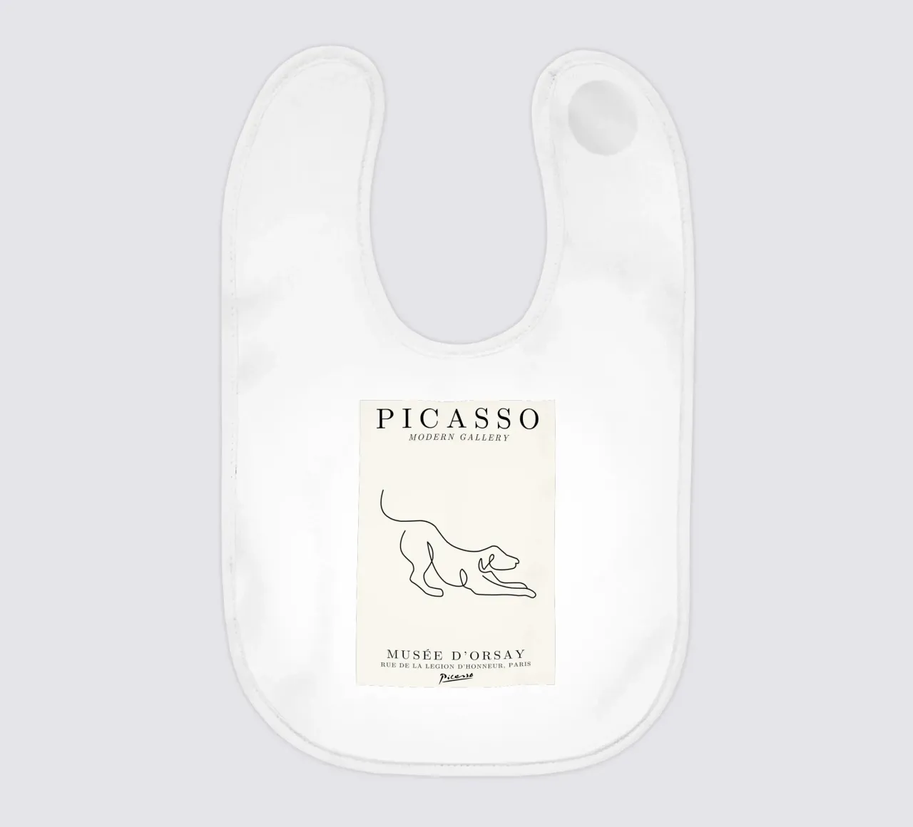 Picasso Dog Line Art Print | Minimalista Animale Schizzo Moderno bavaglino da NorwesClub