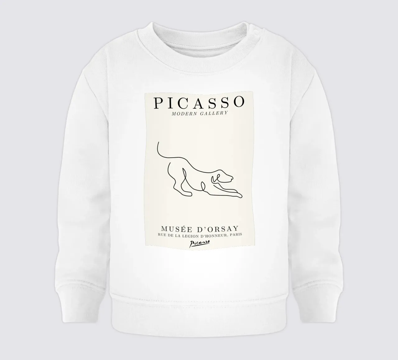 Picasso Dog Line Art Print | Minimalista Animale Schizzo Moderno felpa neonato da NorwesClub