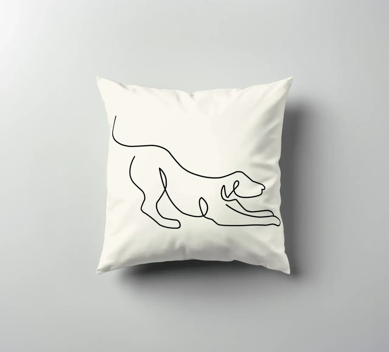 Picasso Dog Line Art Print | Minimalista Animale Schizzo Moderno cuscino da NorwesClub